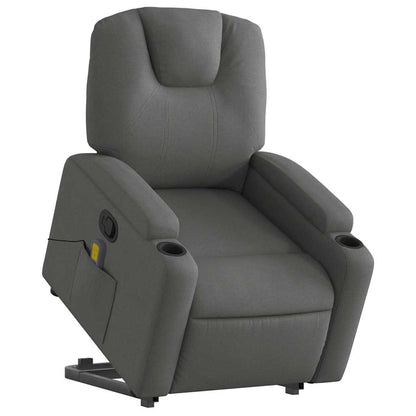 Stand up Massage Recliner Chair Dark Gray Fabric