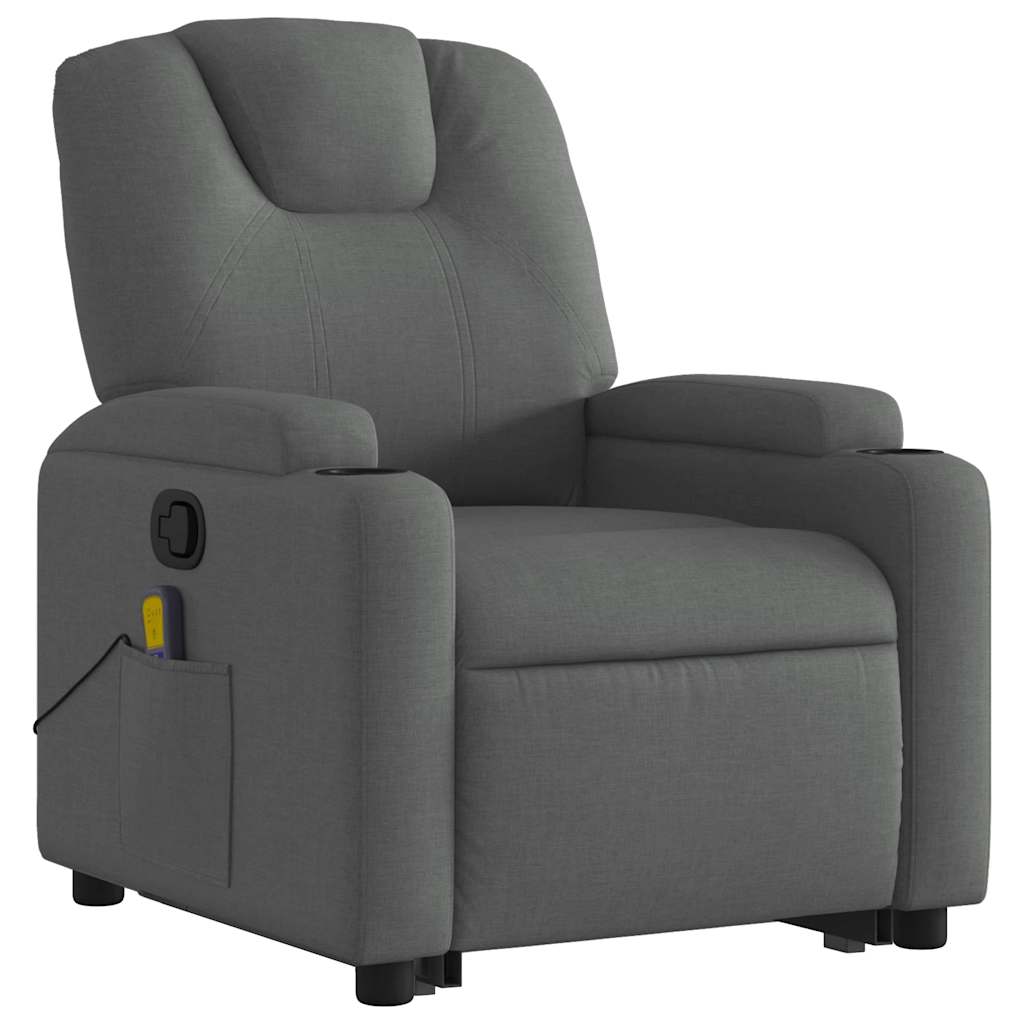 Stand up Massage Recliner Chair Dark Gray Fabric