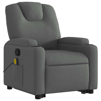 Stand up Massage Recliner Chair Dark Gray Fabric