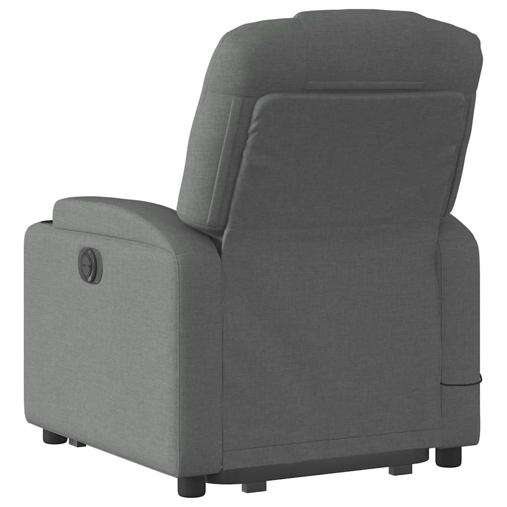 Stand up Massage Recliner Chair Dark Gray Fabric