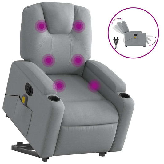 Electric Stand Up Massage Recliner Chair Light grey