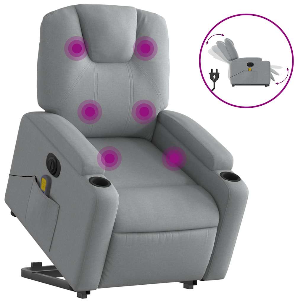 Electric Stand Up Massage Recliner Chair Light grey
