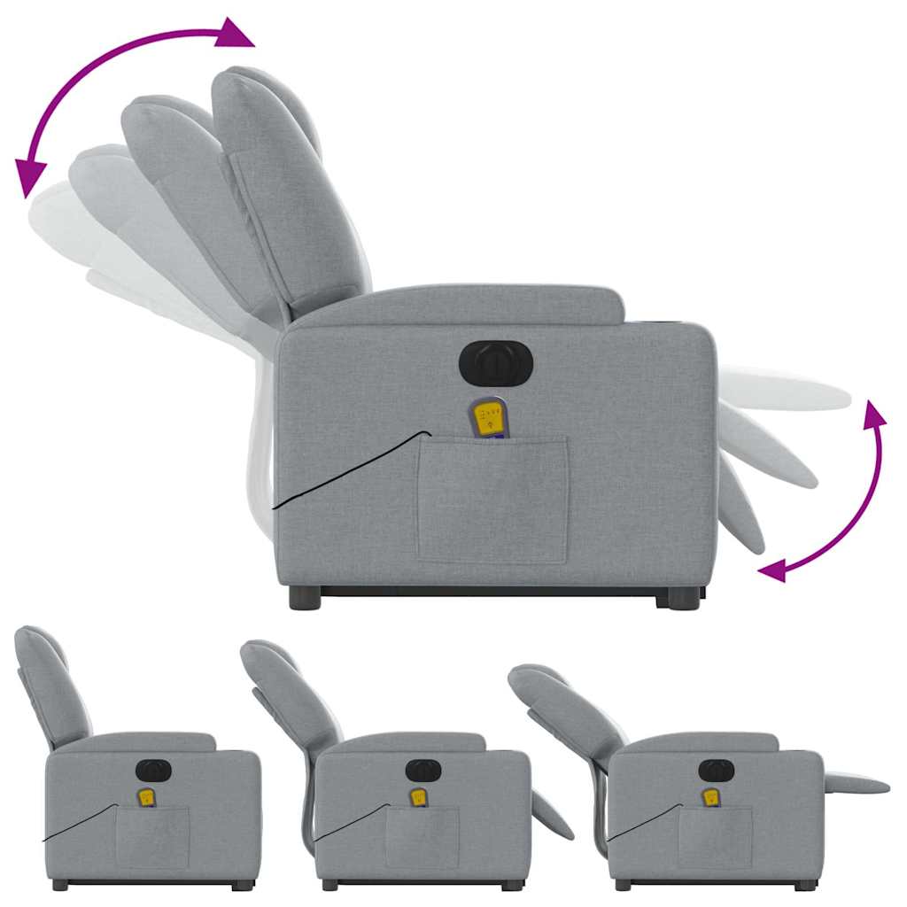Electric Stand Up Massage Recliner Chair Light grey
