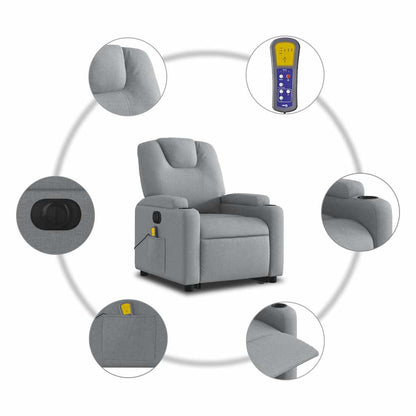 Electric Stand Up Massage Recliner Chair Light grey