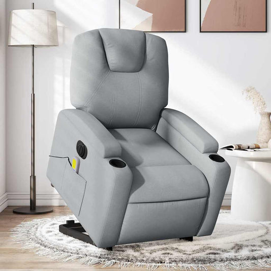 Electric Stand Up Massage Recliner Chair Light grey