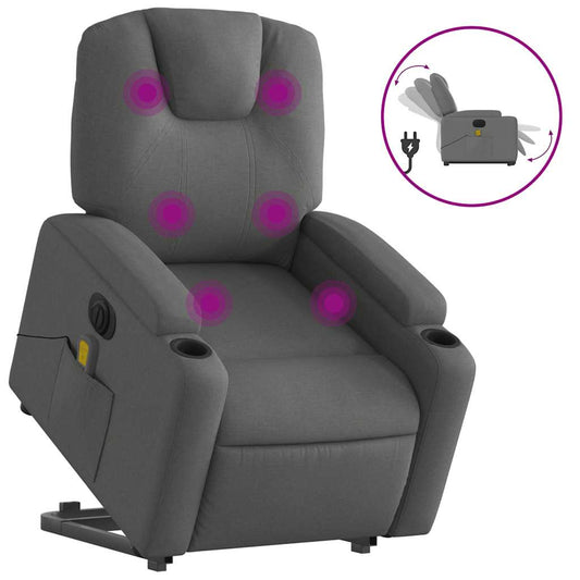 Electric Stand Up Massage Recliner Chair Dark grey
