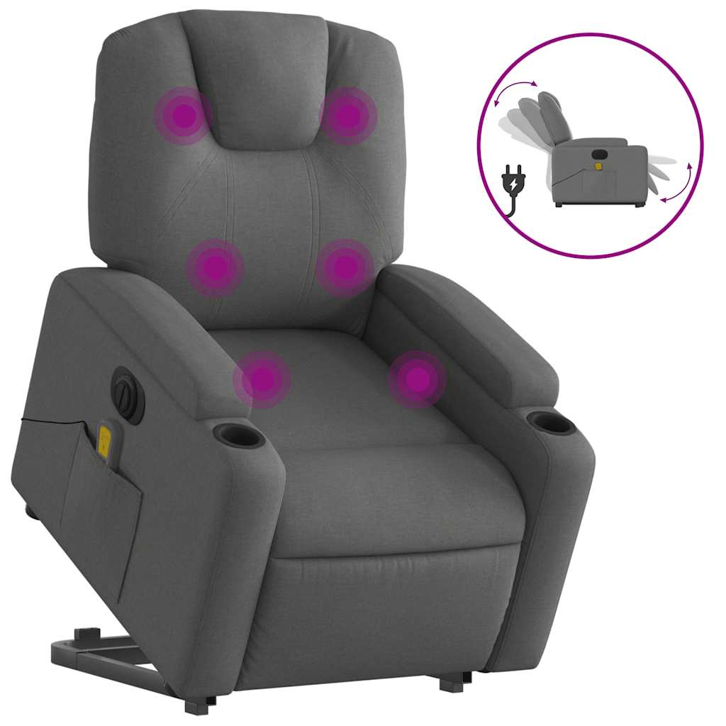 Electric Stand Up Massage Recliner Chair Dark grey