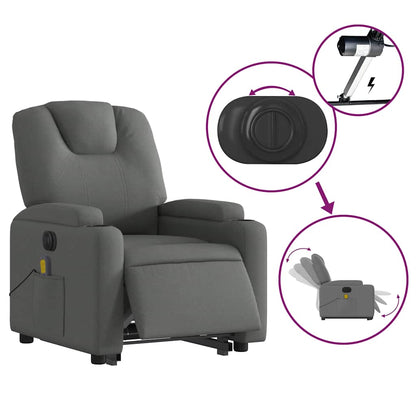 Electric Stand Up Massage Recliner Chair Dark grey