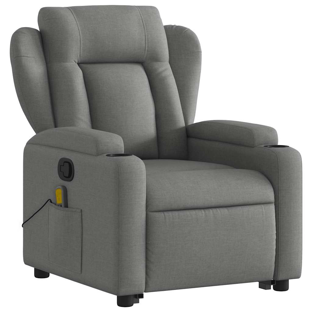 Stand up Massage Recliner Chair Dark Gray Fabric