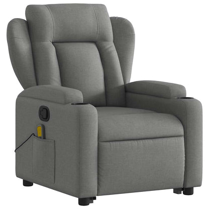 Stand up Massage Recliner Chair Dark Gray Fabric