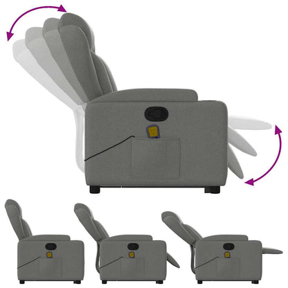 Stand up Massage Recliner Chair Dark Gray Fabric