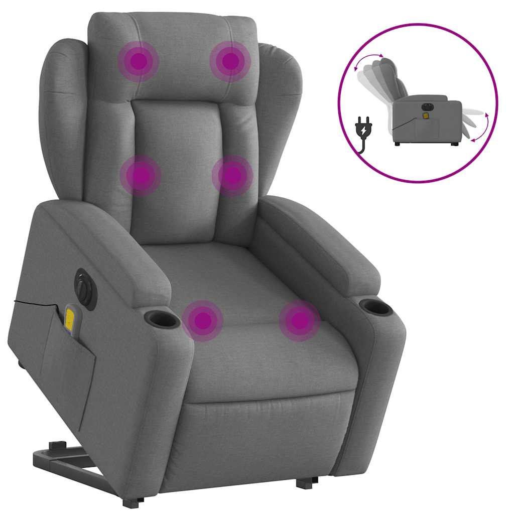 Electric Stand Up Massage Recliner Chair Dark gray