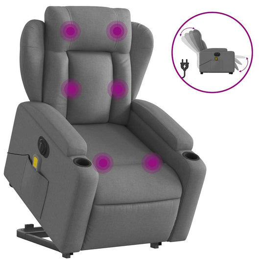 Electric Stand Up Massage Recliner Chair Dark gray