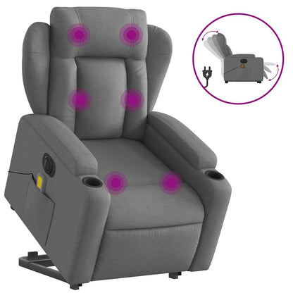Electric Stand Up Massage Recliner Chair Dark gray