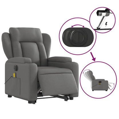 Electric Stand Up Massage Recliner Chair Dark gray