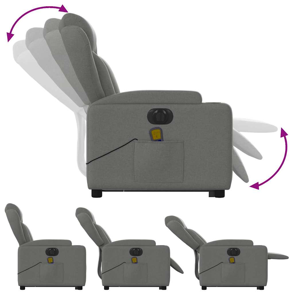 Electric Stand Up Massage Recliner Chair Dark gray