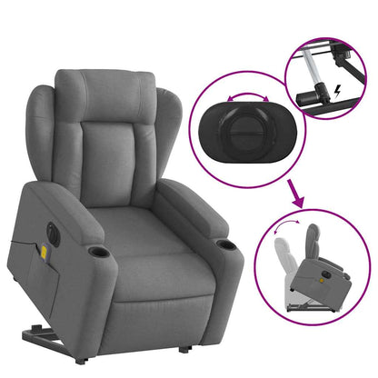 Electric Stand Up Massage Recliner Chair Dark gray