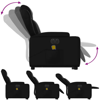 Electric Stand up Massage Recliner Chair Black Faux Leather