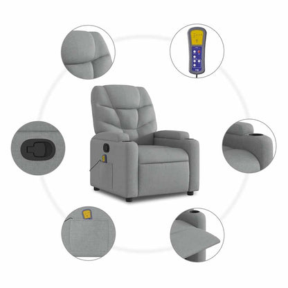 Stand Up Massage Recliner Chair Light grey