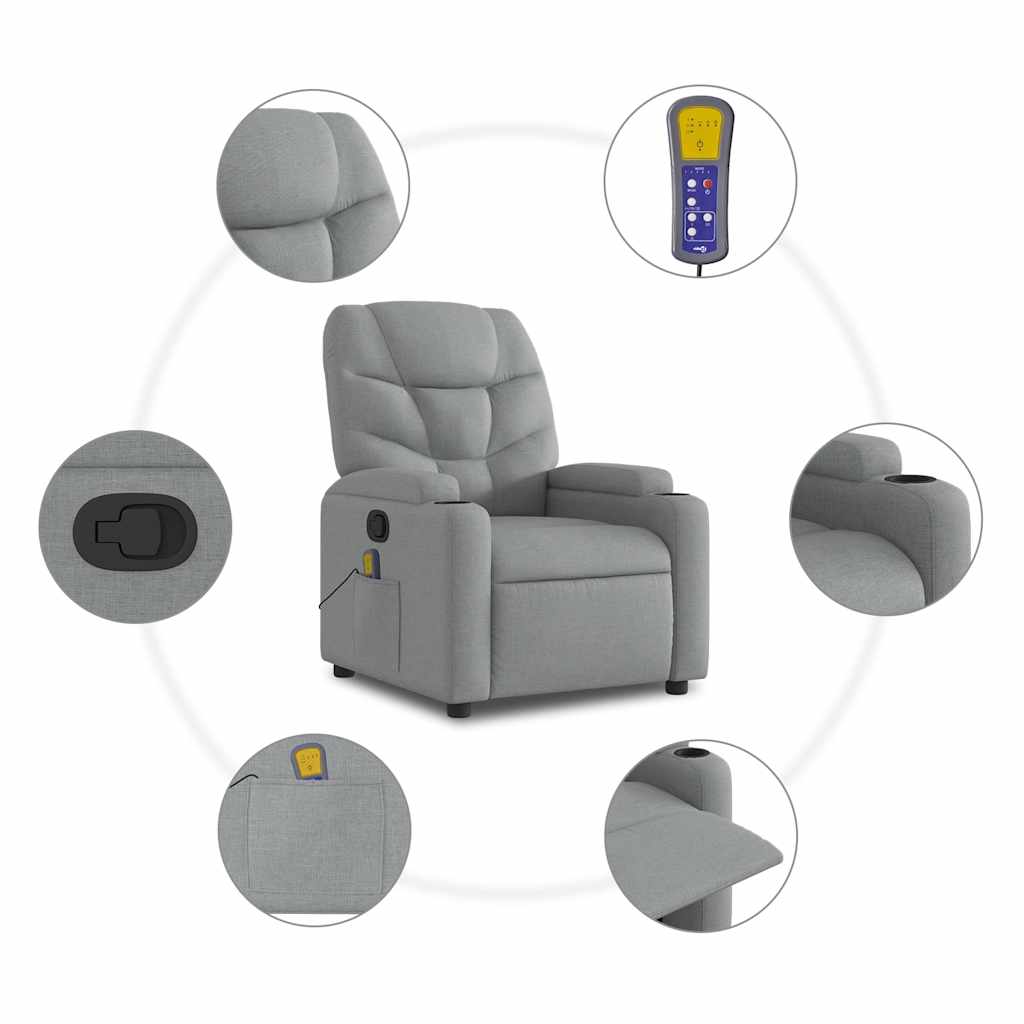 Stand Up Massage Recliner Chair Light grey