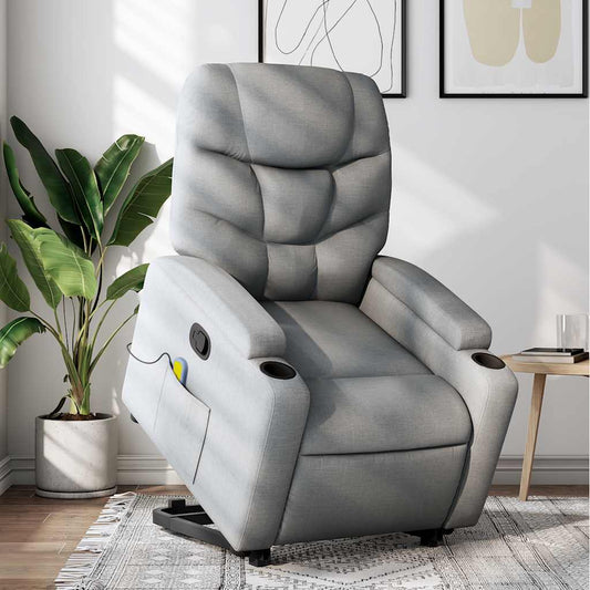 Stand Up Massage Recliner Chair Light grey