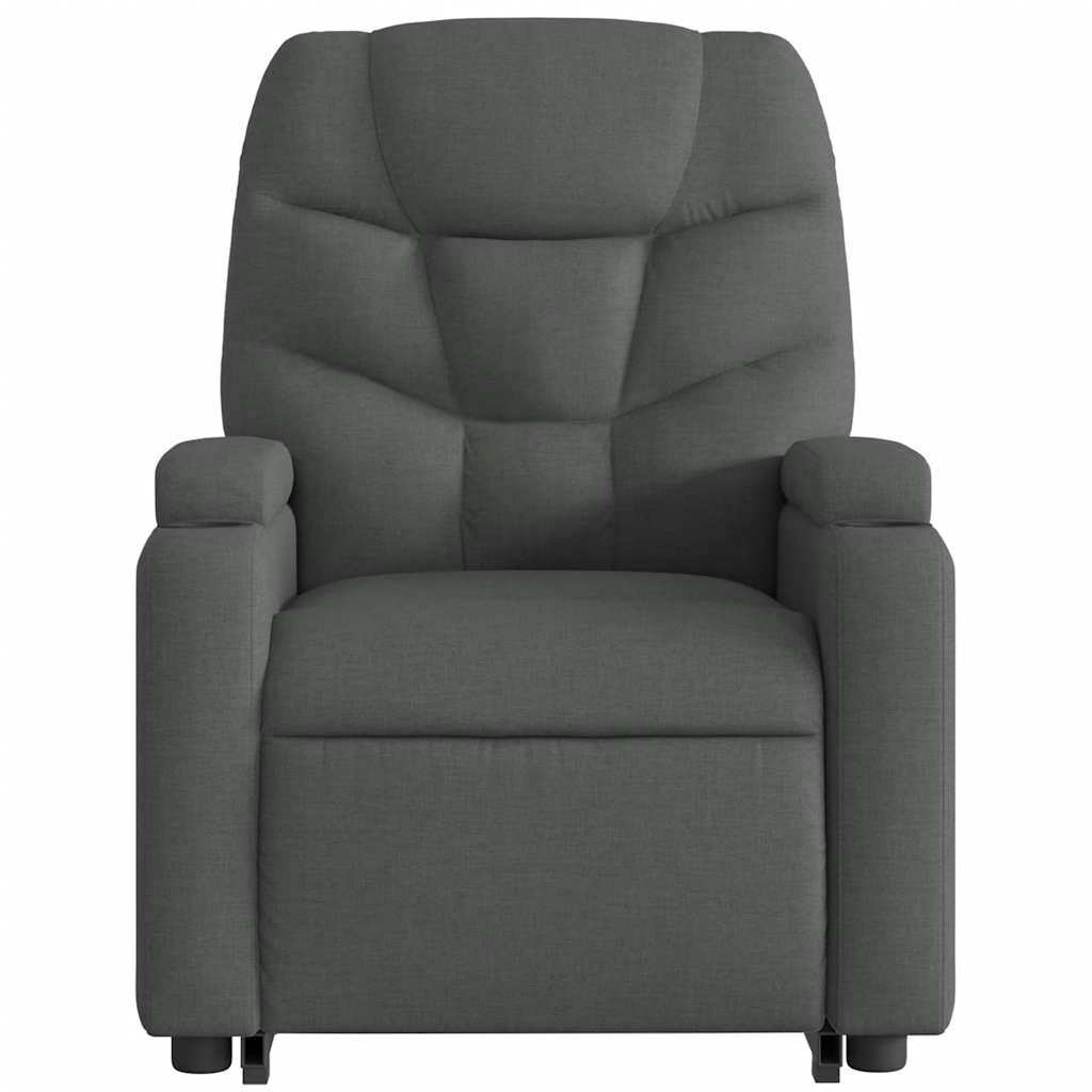 Stand up Massage Recliner Chair Dark Gray Fabric