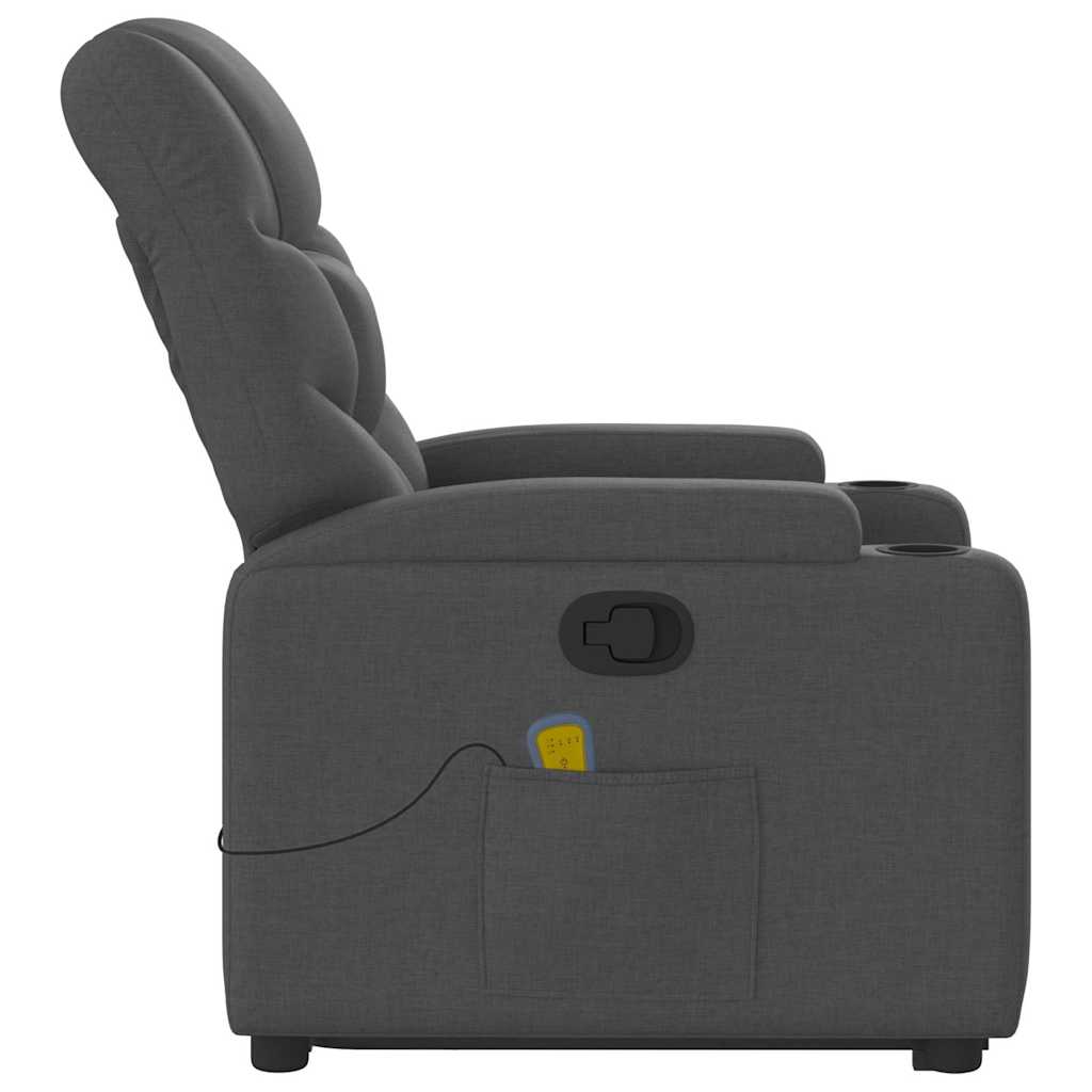 Stand up Massage Recliner Chair Dark Gray Fabric