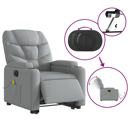 Electric Stand Up Massage Recliner Chair Light Gray