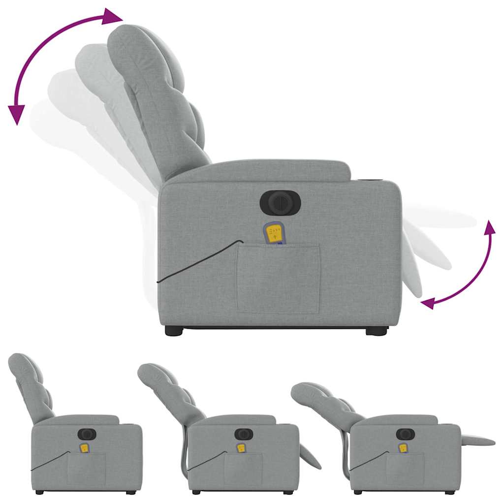Electric Stand Up Massage Recliner Chair Light Gray