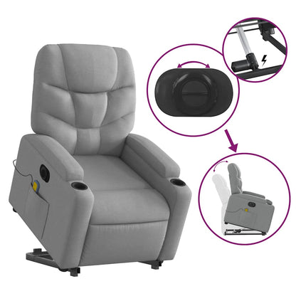 Electric Stand Up Massage Recliner Chair Light Gray