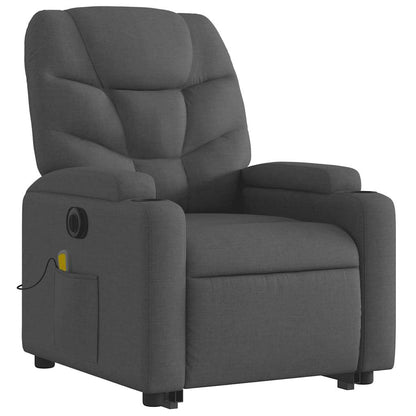 Electric Stand up Massage Recliner Chair Dark Gray Fabric