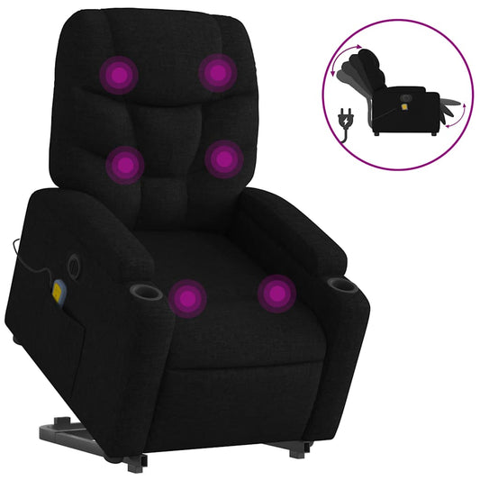 Electric Stand Up Massage Recliner Chair Black