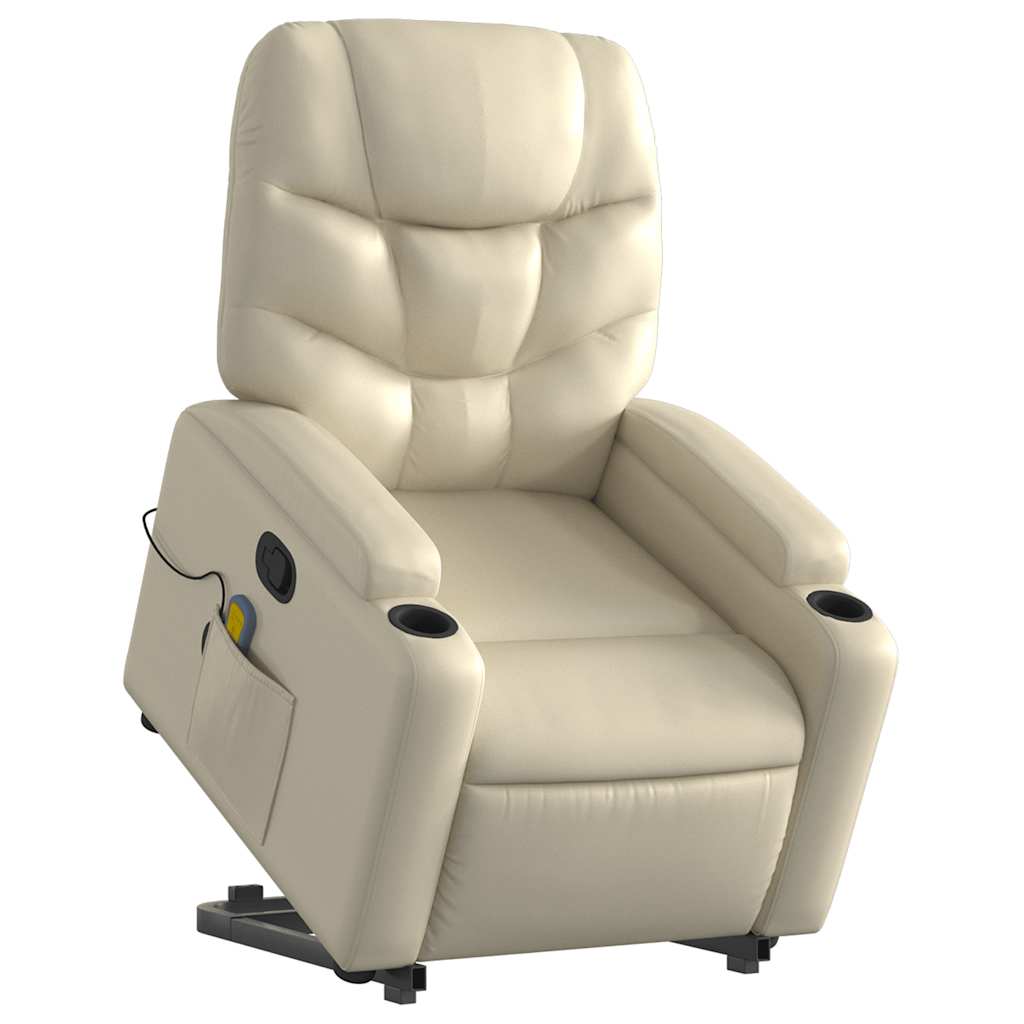 Stand Up Massage Recliner Chair Cream
