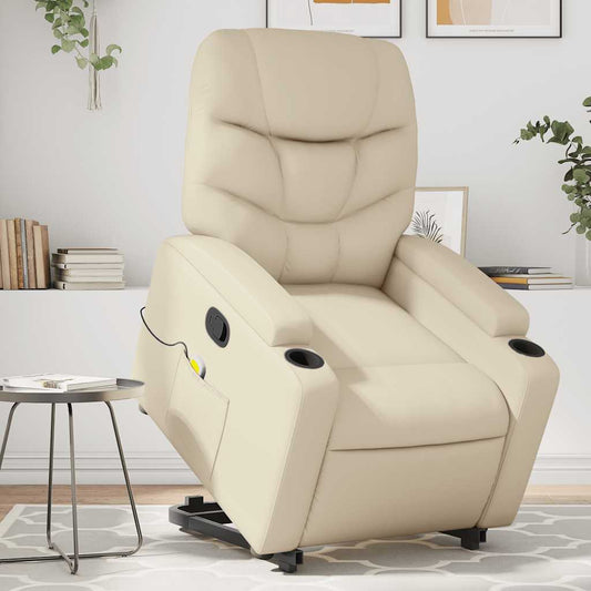 Stand Up Massage Recliner Chair Cream