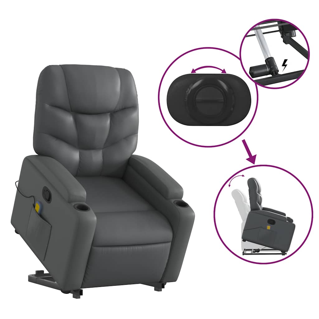 Stand Up Massage Recliner Chair Grey