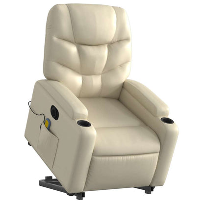 Electric Stand Up Massage Recliner Chair Cream