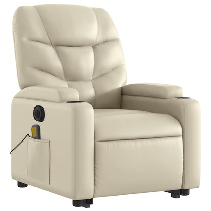 Electric Stand Up Massage Recliner Chair Cream