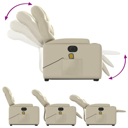 Electric Stand Up Massage Recliner Chair Cream