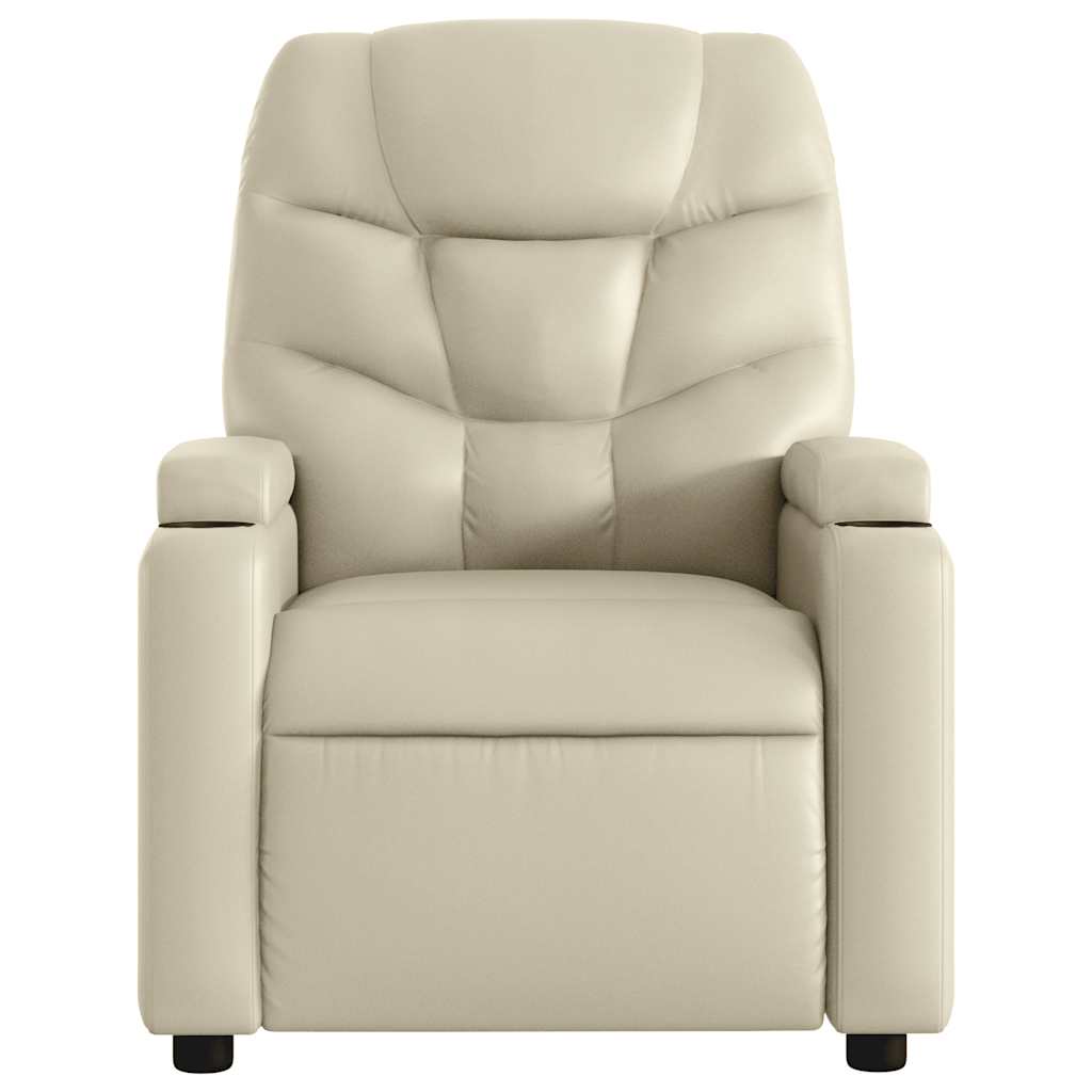 Electric Stand Up Massage Recliner Chair Cream