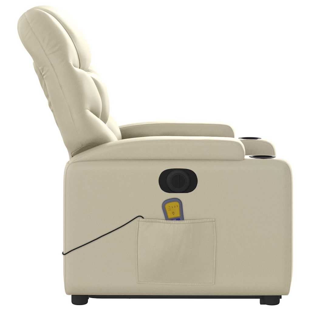 Electric Stand Up Massage Recliner Chair Cream