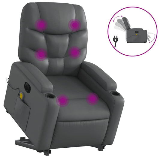 Electric Stand Up Massage Recliner Chair Gray