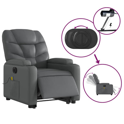 Electric Stand Up Massage Recliner Chair Gray