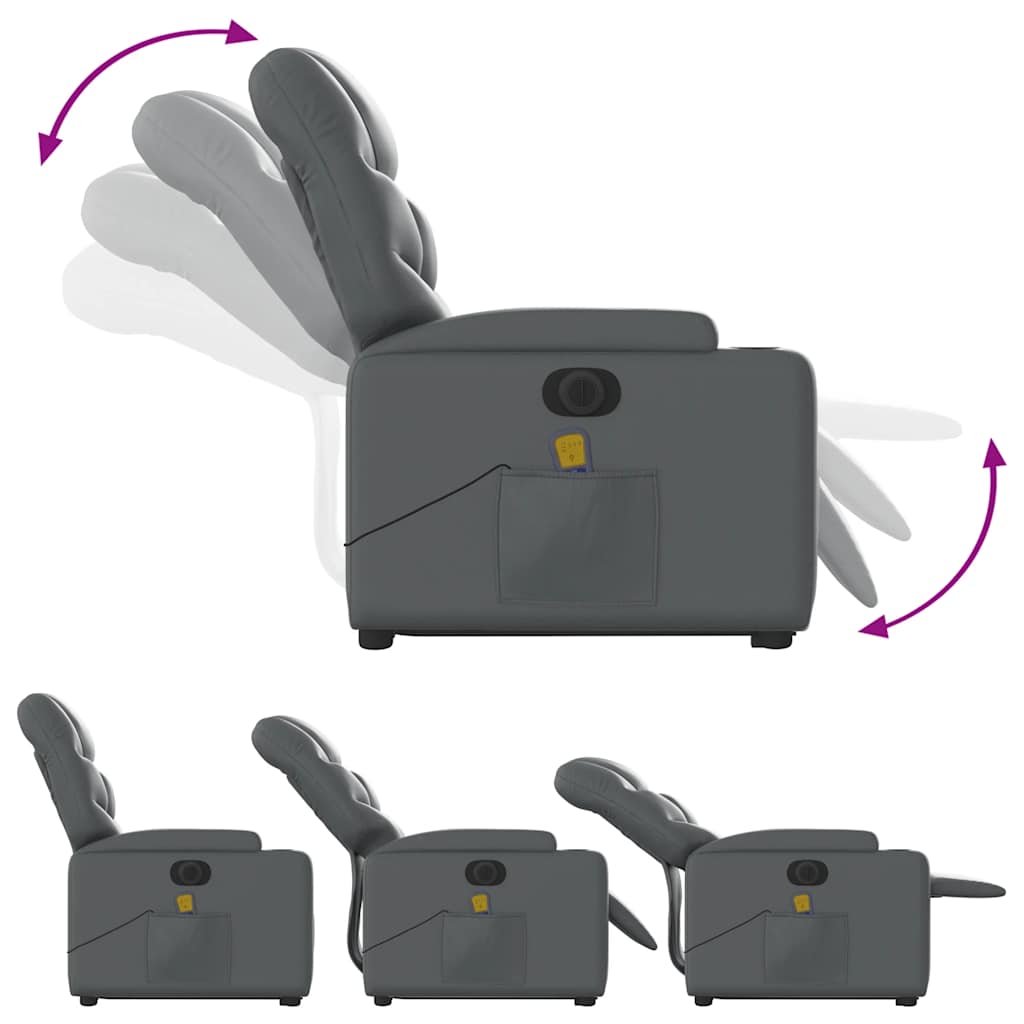 Electric Stand Up Massage Recliner Chair Gray
