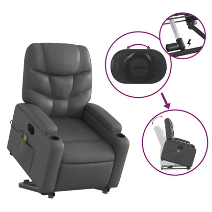 Electric Stand Up Massage Recliner Chair Gray
