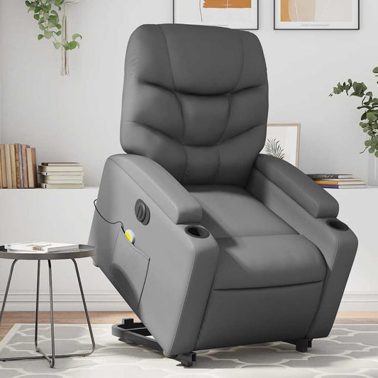 Electric Stand Up Massage Recliner Chair Gray