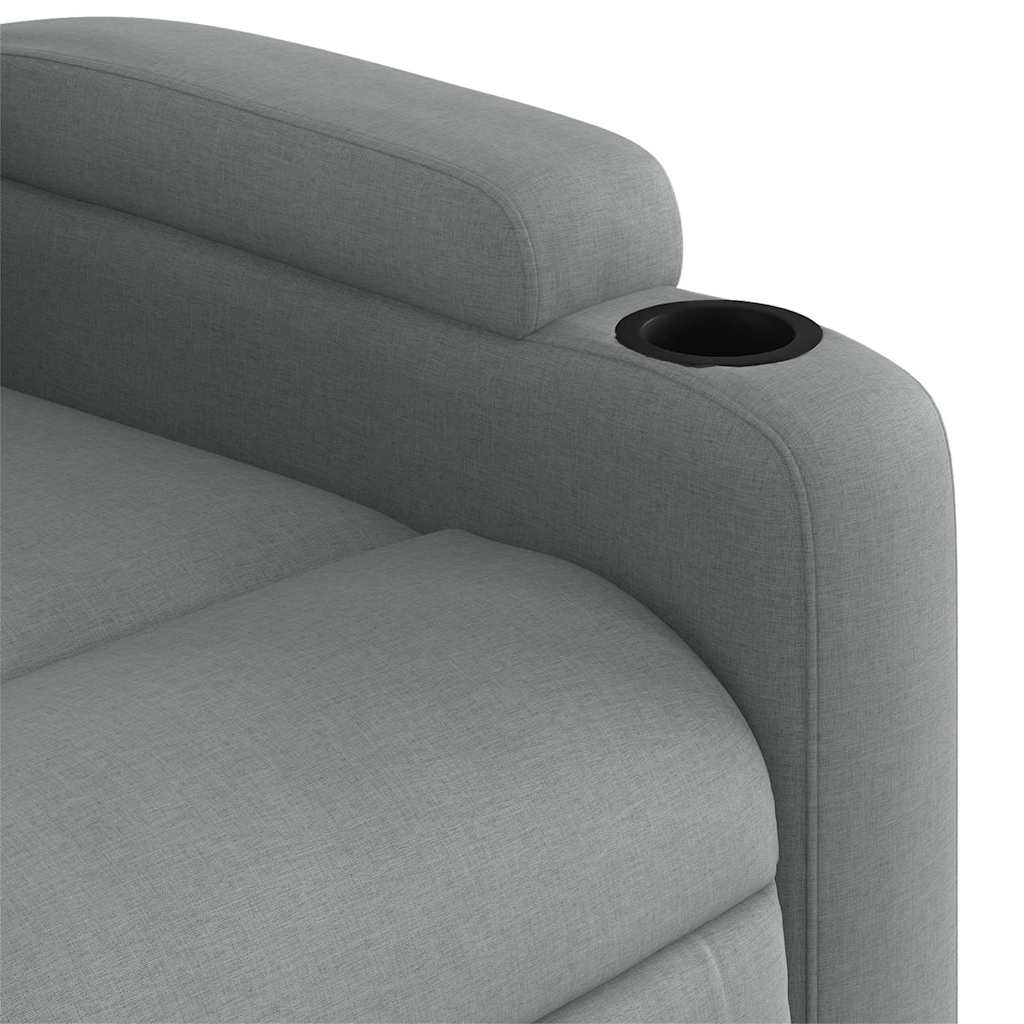 Stand up Massage Recliner Chair Light Gray Fabric