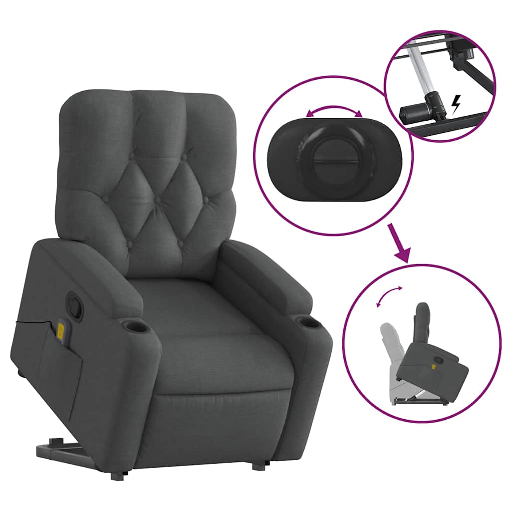 Stand Up Massage Recliner Chair Dark Gray