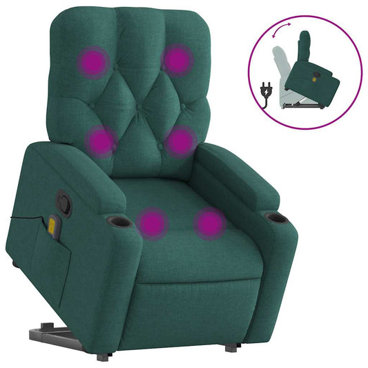 Stand Up Massage Recliner Chair Dark Green