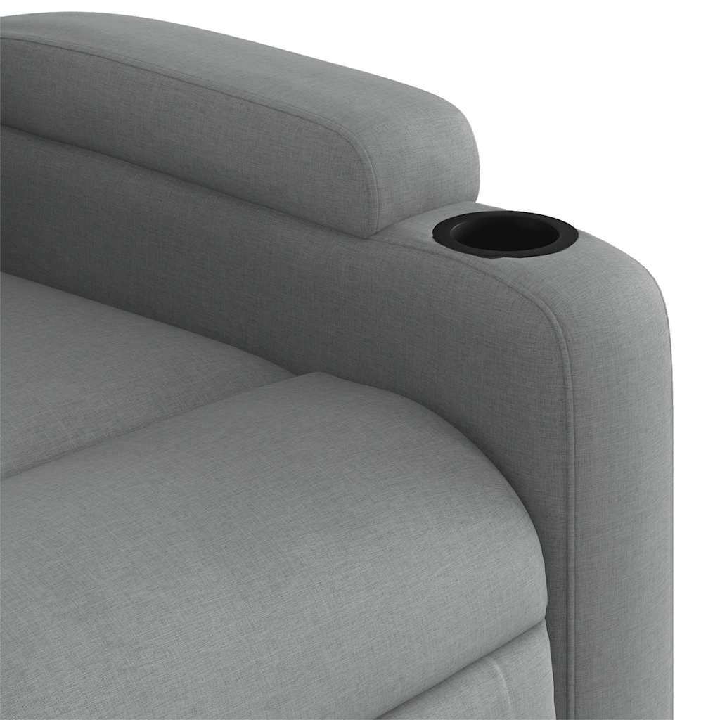 Electric Stand up Massage Recliner Chair Light Gray Fabric