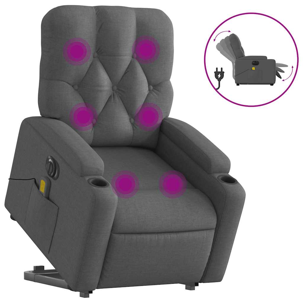 Electric Stand Up Massage Recliner Chair Dark gray